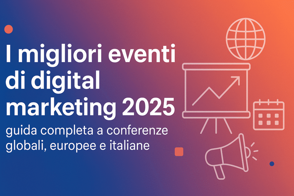 Scopri i migliori eventi di digital marketing 2025 in Italia, Europa e nel mondo: conferenze, festival e forum per innovazione, AI, e-commerce e networking.